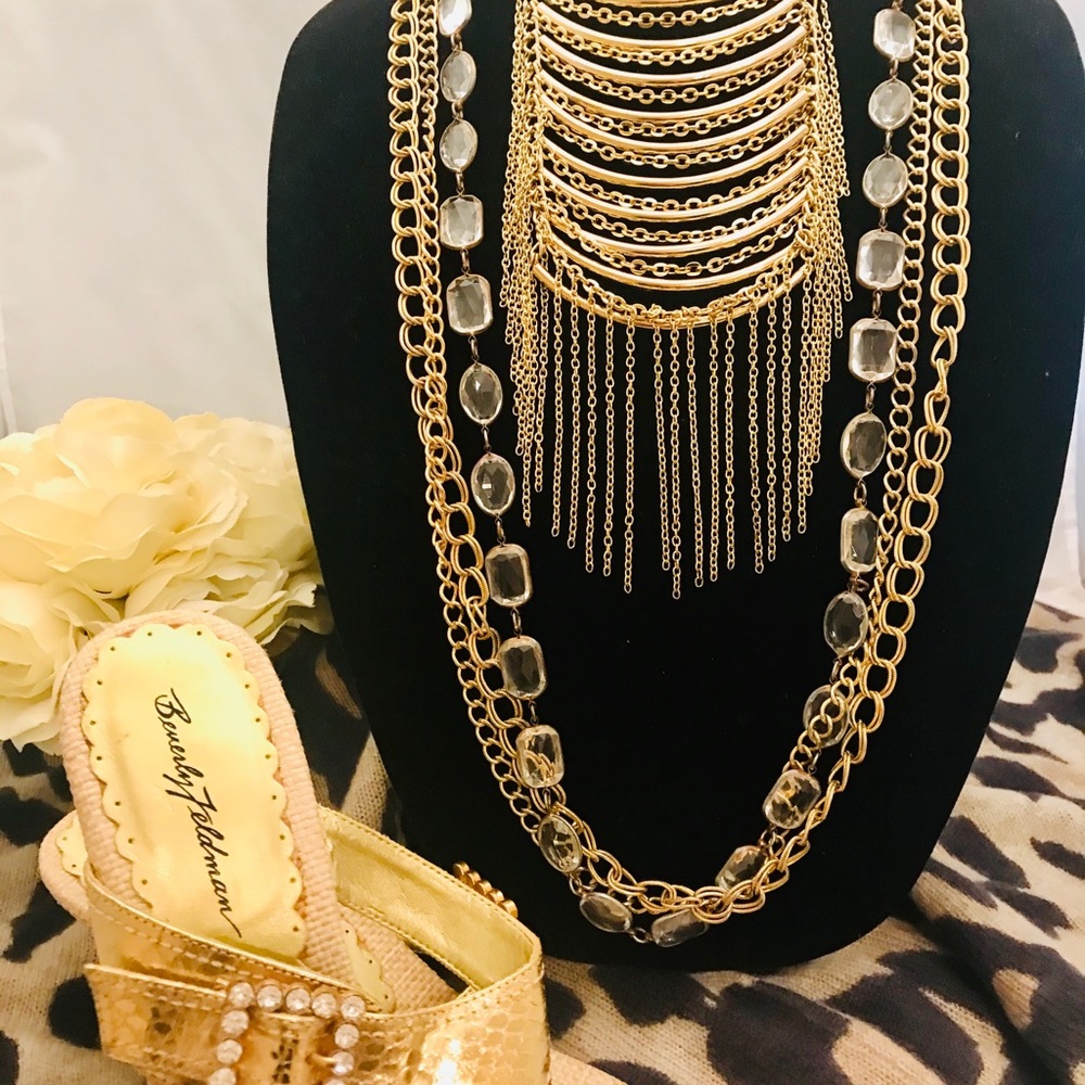 Modern Multi Chain Bib Necklace
